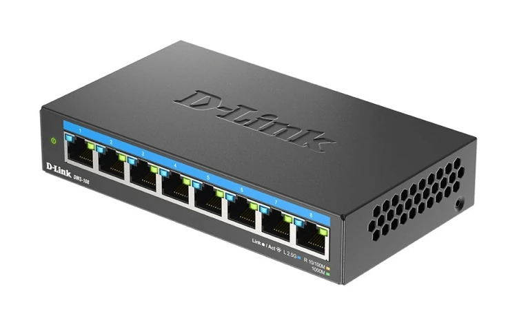 8-portowy wielogigabitowy przełącznik biurkowy D-Link 2.5G - niezarządzany - L2 - 2.5G Ethernet (100/1000/2500)