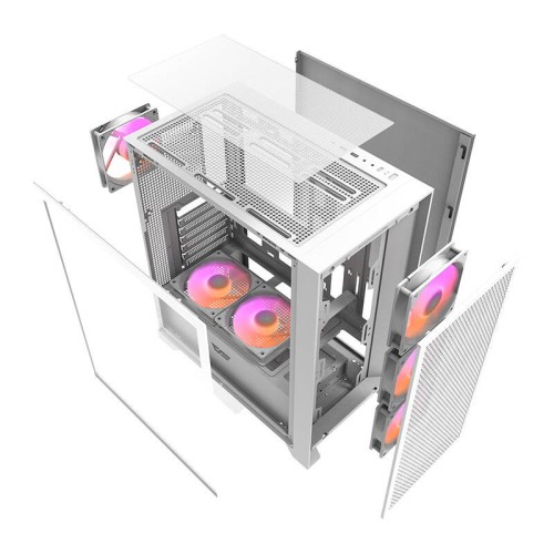 Obudowa komputerowa DARKFLASH DRX70 Mesh + 4 wentylatory RGB (biała)