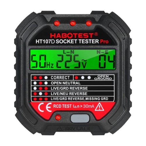 Tester gniazd HABOTEST HT107D z wyświetlaczem
