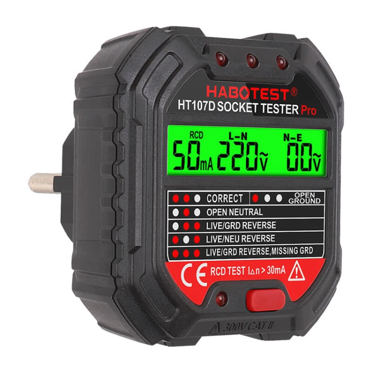 Tester gniazd HABOTEST HT107D z wyświetlaczem