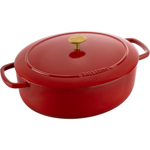 Garnek żeliwny owalny Ballarini Bellamonte - Czerwony, 5.5 ltr