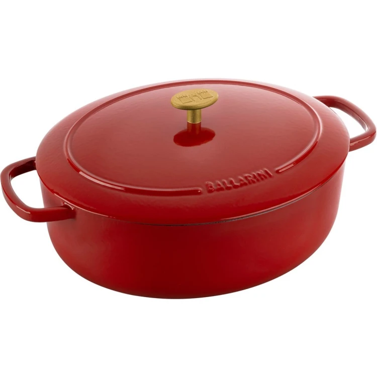 Garnek żeliwny owalny Ballarini Bellamonte - Czerwony, 5.5 ltr