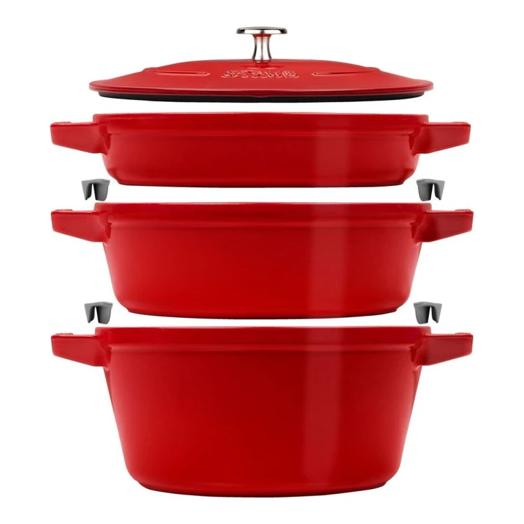 Staub La Cocotte Okrągły Żeliwo Naczynie do pieczenia - ZESTAW 3 SZTUK