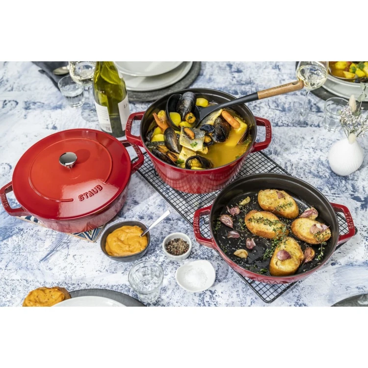 Staub La Cocotte Okrągły Żeliwo Naczynie do pieczenia - ZESTAW 3 SZTUK