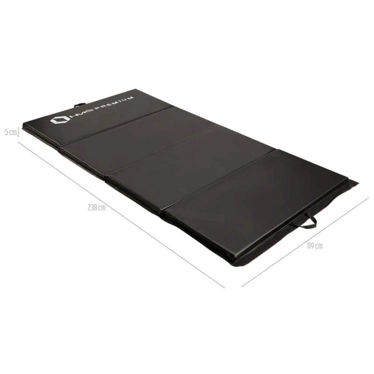 Materac gimnastyczny składany czarny 2400x1200x50mm HMS MGS01