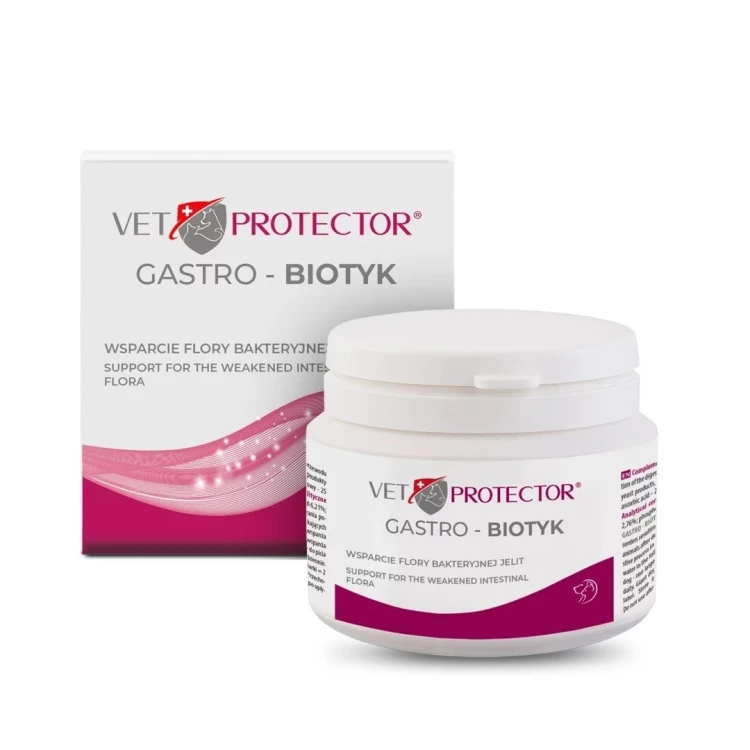JM SANTE VET PROTECTOR GASTRO BIOTYK biegunka wzdęcia zaparcia alergie pokarmowe 60g
