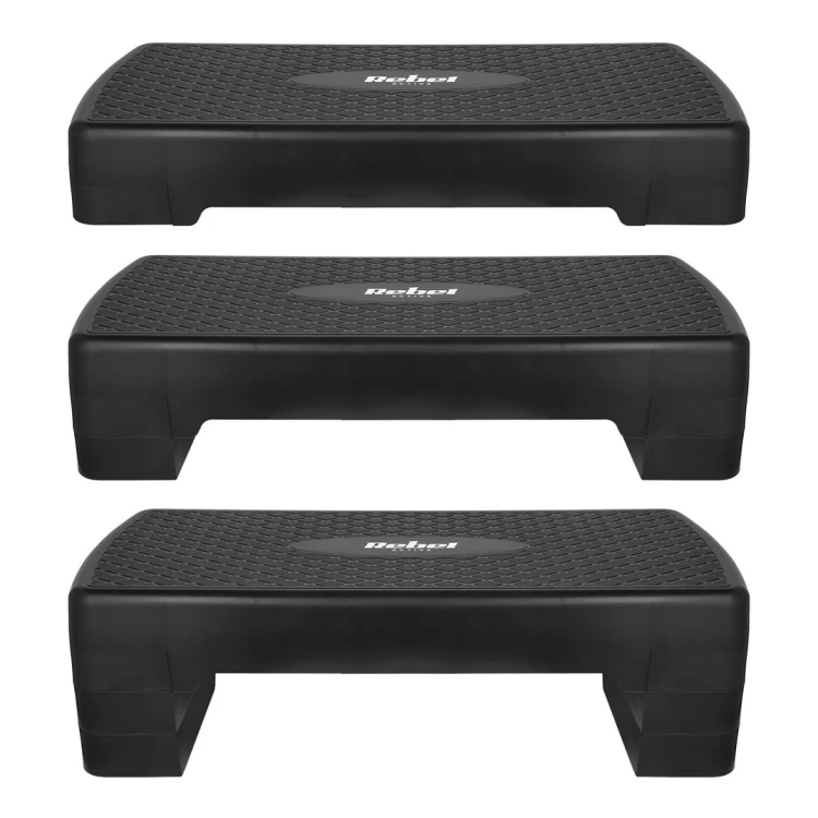 REBEL ACTIVE STEP DO AEROBIKU I ĆWICZEŃ FITNESS, 3 STOPNIE, 68 CM, CZARNY RBA-3227-BK