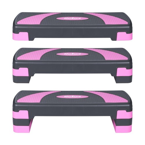 REBEL ACTIVE STEP DO AEROBIKU I ĆWICZEŃ FITNESS, 3 STOPNIE, 78 CM, SZARO-FIOLETOWY RBA-3225-PU