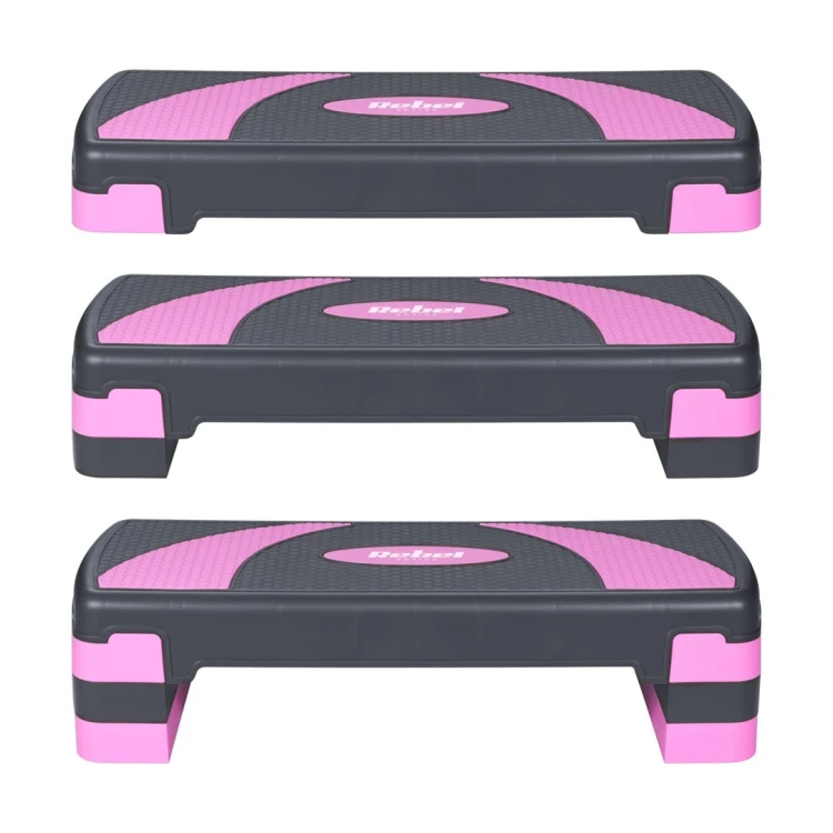 REBEL ACTIVE STEP DO AEROBIKU I ĆWICZEŃ FITNESS, 3 STOPNIE, 78 CM, SZARO-FIOLETOWY RBA-3225-PU