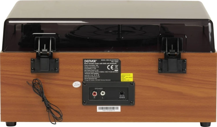 Retro wieża stereo Denver MRD-52 z gramofonem light wood