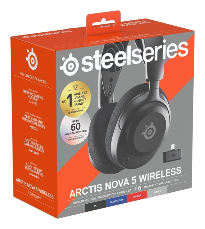Seria SteelSeries | Zestaw słuchawkowy do gier | Arctis Nova 5 | Łączność Bluetooth | Nauszne | Mikrofon | Redukcja szumów | Łączność bezprzewodowa |