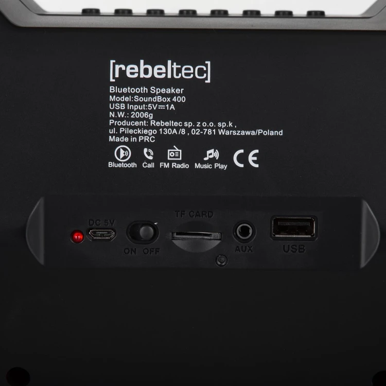 Głośnik Bluetooth/FM/USB Rebeltec SoundBox 400