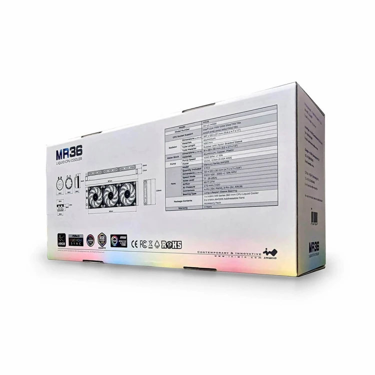 In Win IW-LC-MR36 system chłodzenia komputerów Procesor Zestaw do chłodzenia płynami 12 cm Czarny