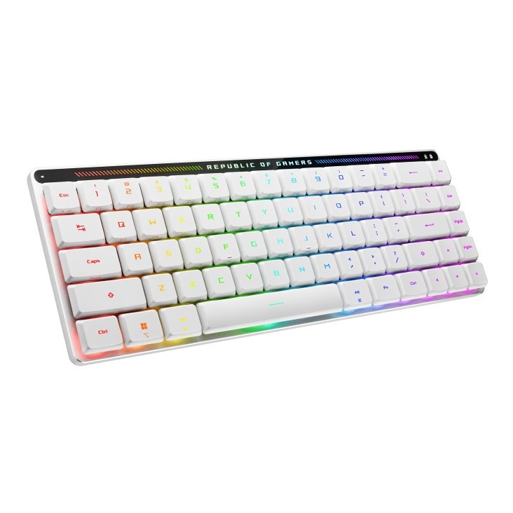 Klawiatura Gaming USB + RF Wireless + Bluetooth QWERTZ Biały ASUS ROG Falchion RX Low Profile