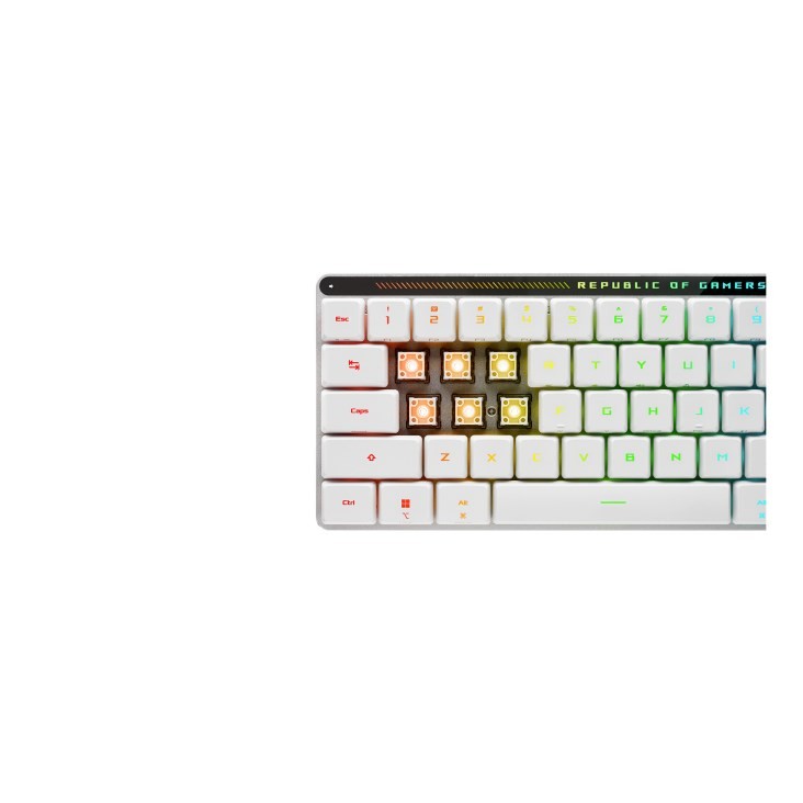 Klawiatura Gaming USB + RF Wireless + Bluetooth QWERTZ Biały ASUS ROG Falchion RX Low Profile