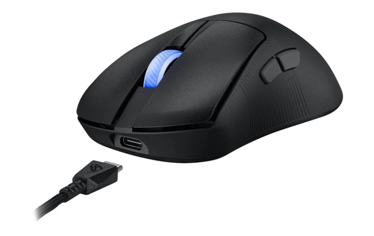 ASUS ROG Keris II Ace Wireless AimPoint Black myszka Gaming Po prawej stronie RF Wireless + Bluetooth + USB Type-A Optyczny 42000 DPI