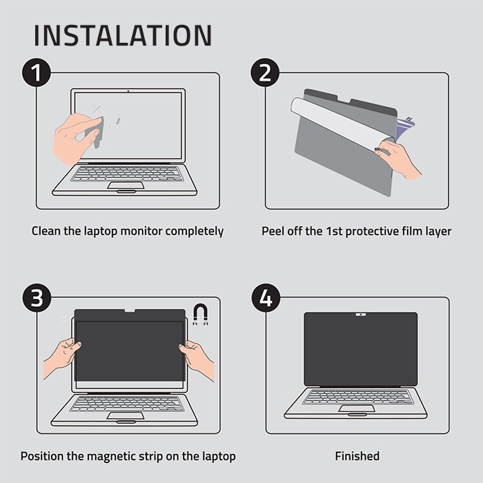 Qoltec Filtr prywatyzujący do MacBook Air 13.6" | Magnetyczny | Ochrona wzroku