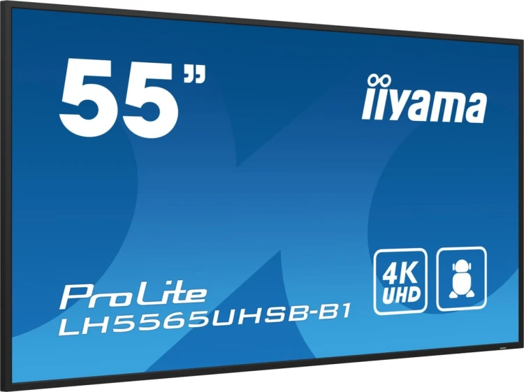 iiyama LH5565UHSB-B1 signage display Kiosk 138,7 cm (54.6") LED Wi-Fi 800 cd/m2 4K Ultra HD Czarny Procesor wbudowany Android 11 24/7