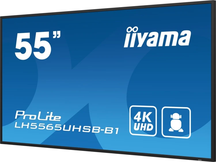 iiyama LH5565UHSB-B1 signage display Kiosk 138,7 cm (54.6") LED Wi-Fi 800 cd/m2 4K Ultra HD Czarny Procesor wbudowany Android 11 24/7