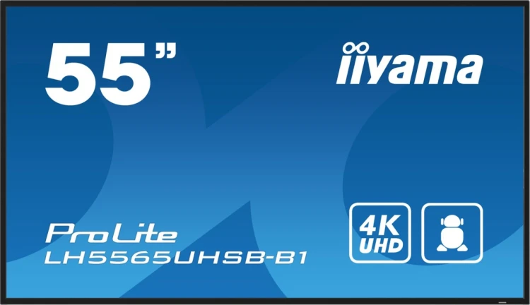 iiyama LH5565UHSB-B1 signage display Kiosk 138,7 cm (54.6") LED Wi-Fi 800 cd/m2 4K Ultra HD Czarny Procesor wbudowany Android 11 24/7