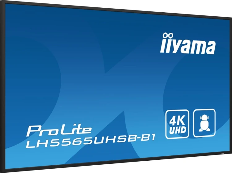 iiyama LH5565UHSB-B1 signage display Kiosk 138,7 cm (54.6") LED Wi-Fi 800 cd/m2 4K Ultra HD Czarny Procesor wbudowany Android 11 24/7
