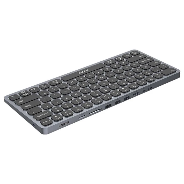 UNITEK D1092A klawiatura USB Amerykański międzynarodowy Szary