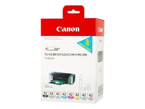 Canon 6384B010 nabój z tuszem 8 szt. Oryginalny Standardowa wydajność Czarny, Cyjan, Szary, Jasny Szary, Purpurowy, Cyan fotograficzny, Magenta fotogr
