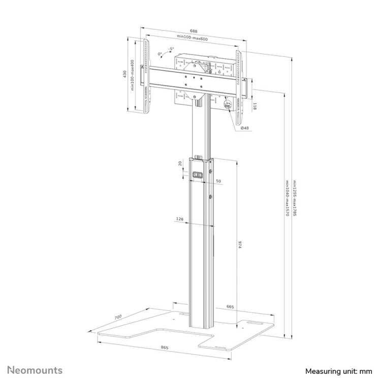 Neomounts FL45S-825BL1 uchwyt do telewizorów 190,5 cm (75") Czarny
