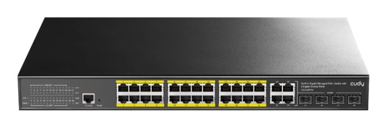 Switch CUDY GS2028PS4-300W 24-Port Gigabit L2 Managed PoE+ 300W  4x Gigabit Combo Ports