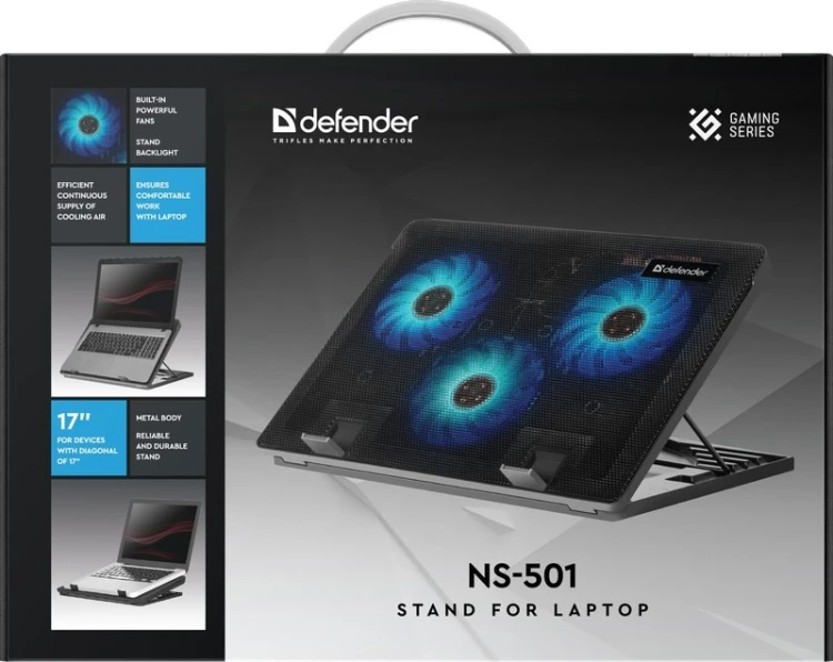 Podstawka chłodząca pod laptopa DEFENDER NS-501 15.6"-17" 3W 2xUSB