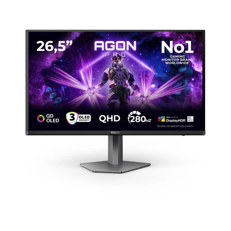 Monitor komputerowy AOC AGON PRO AG276QZD2 26.7" 2560 x 1440 px Quad HD QD-OLED Szary