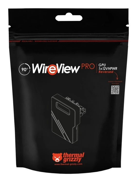 Termiczna karta graficzna Grizzly WireView 90 Pro, 1x12VHPWR - Wsteczny