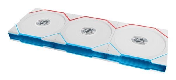 Wentylator Lian Li UNI FAN TL Wireless LCD 120 3-pack biały (12TLLCD1W3W)