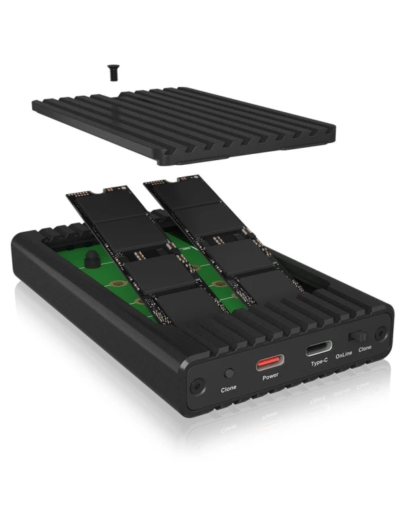 Adapter IcyBox z funkcją klonowania dla M.2 NVMe SSD USB3.2 Gen2 retail