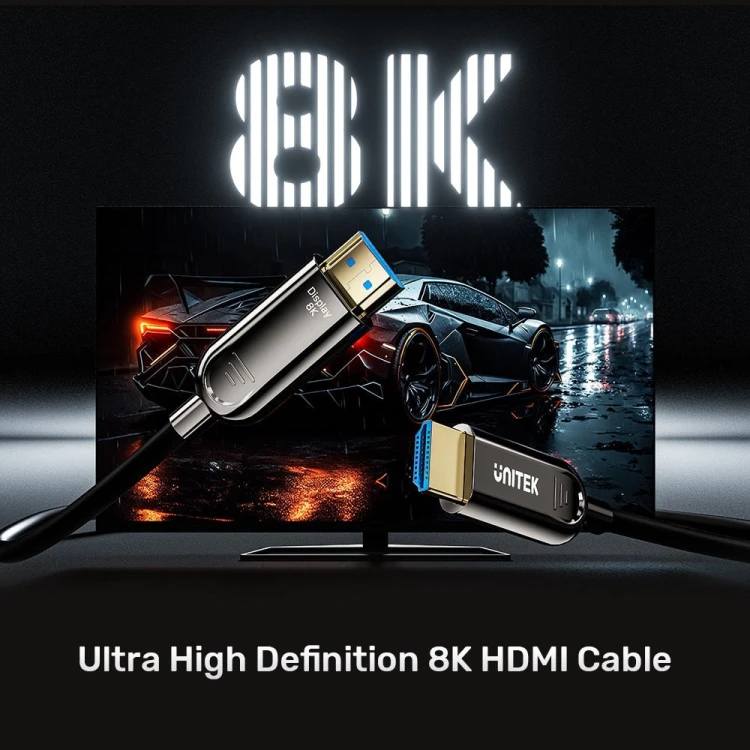 UNITEK KABEL OPTYCZNY HDMI 2.1 Active Optical Cable 8K / 4K 144Hz 10M