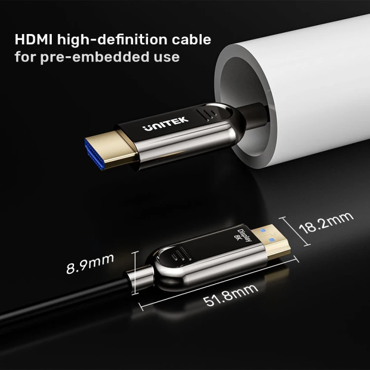 UNITEK KABEL OPTYCZNY HDMI 2.1 Active Optical Cable 8K / 4K 144Hz 10M