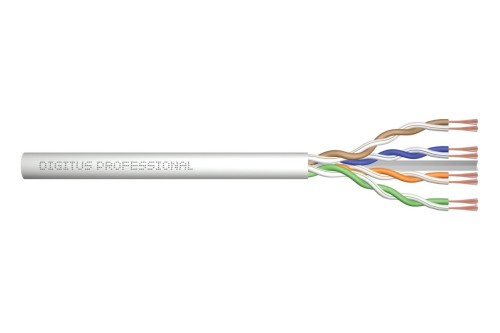 Digitus Kabel U/UTP linka kat.6, AWG 26/7, LSOH, 100m, szary