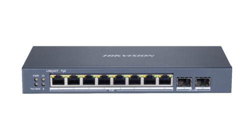 Hikvision DS-3E1510P-SI łącza sieciowe Zarządzany L2 Gigabit Ethernet (10/100/1000) Obsługa PoE Czarny