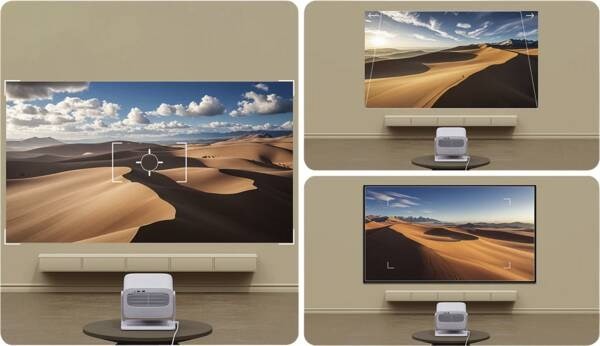 Projektor Wanbo Vali 1 Biały, Full HD, 900 ANSI, Android TV 11, Gimbal
