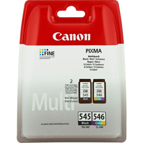 Canon PG-545/CL-546 nabój z tuszem 2 szt. Oryginalny Standardowa wydajność Czarny, Cyjan, Purpurowy, Żółty