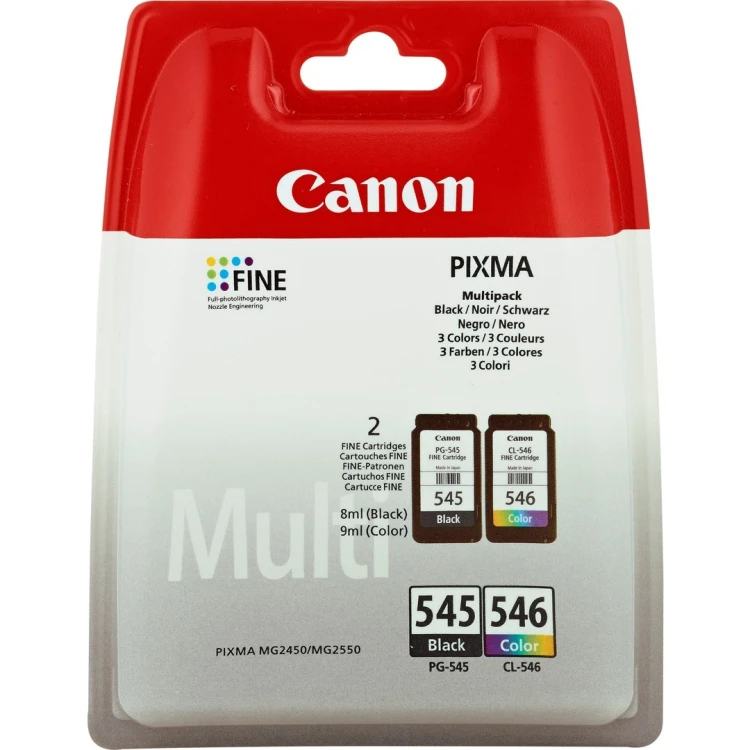 Canon PG-545/CL-546 nabój z tuszem 2 szt. Oryginalny Standardowa wydajność Czarny, Cyjan, Purpurowy, Żółty