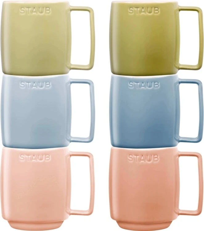 STAUB SERVING Zestaw 6 kubków ceramicznych - Wielokolorowy, 350 ml