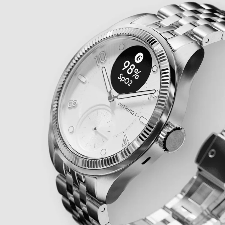 Zegarek Withings Scanwatch Nova Brilliant - funkcje EKG, pomiar pulsu, SPO2, temperatury, aktywność fizyczna i sen (39mm, titanium gray)