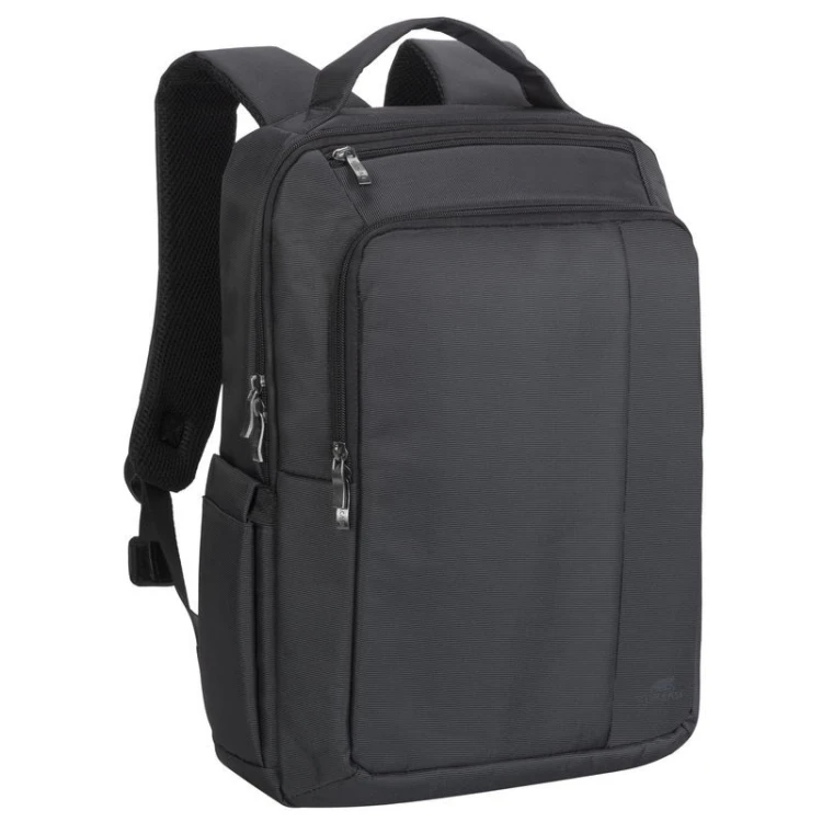 RIVACASE PLECAK NA LAPTOP 15,6" CENTRAL, CZARNY, 15L, Z POLIESTRU, KIESZENIE NA TABLET 10,1", SMARTFON, DOKUMENTY I AKCESORIA