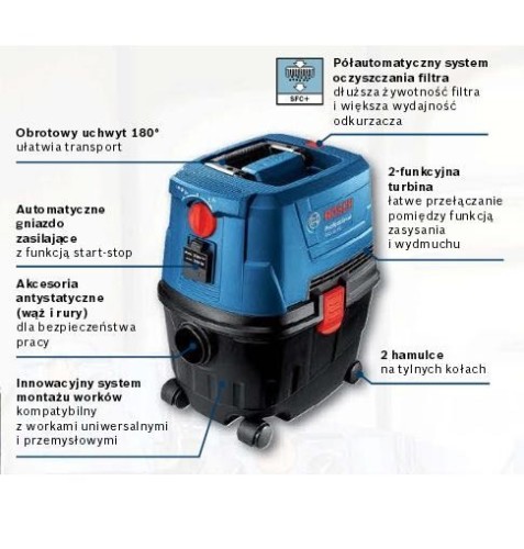 Odkurzacz GAS 15 PS 06019E5100 BOSCH