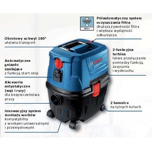 Odkurzacz GAS 15 PS 06019E5100 BOSCH