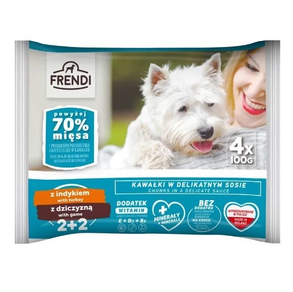 Frendi indyk, dziczyzna saszetki dla psa 4x100g