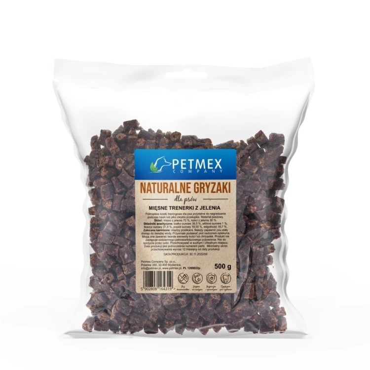 PETMEX Trenerki mięsne z jelenia 500g