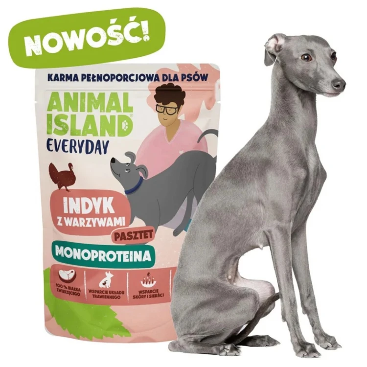 ANIMAL ISLAND Monoproteina cielęcina/kaczka/indyk karma dla psa 9×300g