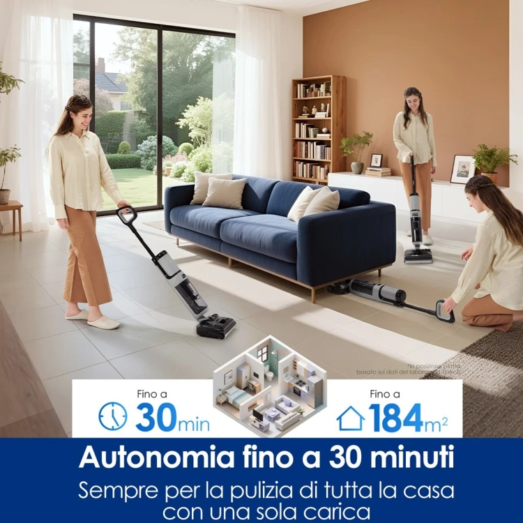 Tineco FloorOne i5 Stretch PLUS Odkurzacz pionowy Bateria Suchy i Mokry Bez worka Szary 2,5 Ah